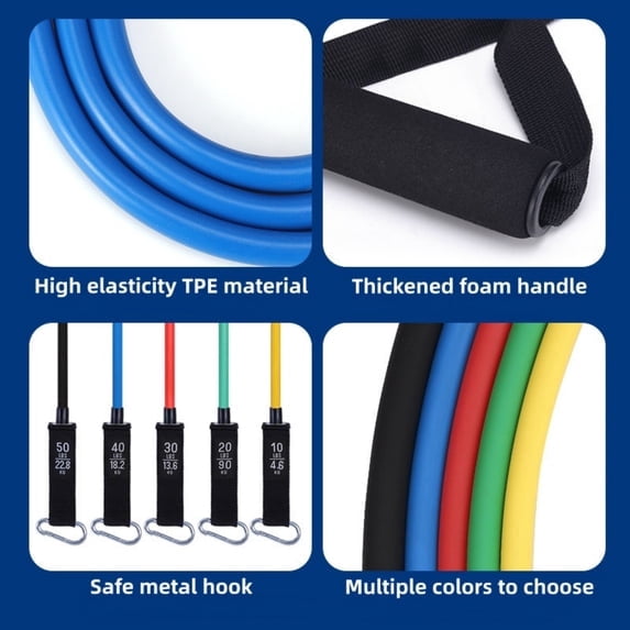 Cowin Resistance Bands Set with Handles for Stretching, Gym, Muscle Training, and Home Workouts