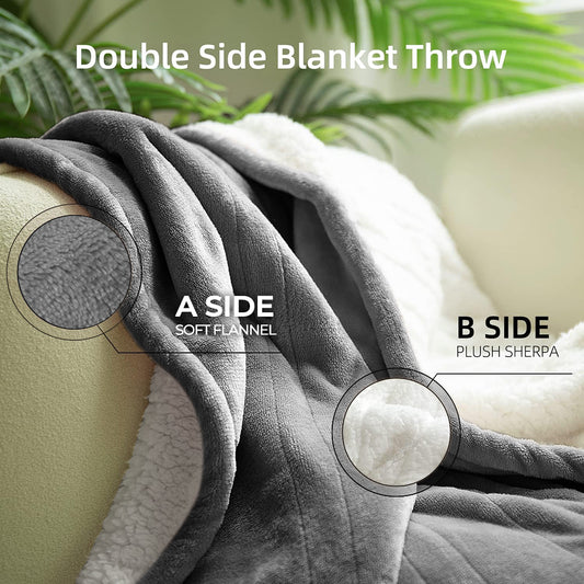 Electric Heated Blanket 50''x60'' with 3 Heating Levels, Automatically Shut Down After 4h with Overheat Protection Machine Washable(Gray)