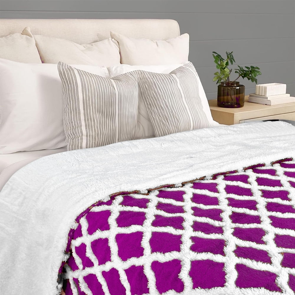 Heated Blanket Electric Throw 50''X60''-with 6 Heating Levels , ETL Certified Machine Washable (Purple)