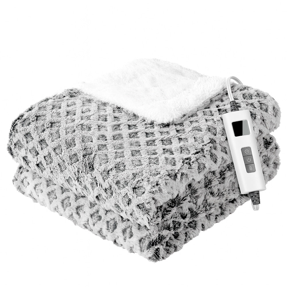 50"×60" Electric Blanket Heated Throw Blanket with 6 Heating Levels and 8 Time Settings Washable, Dark Grey