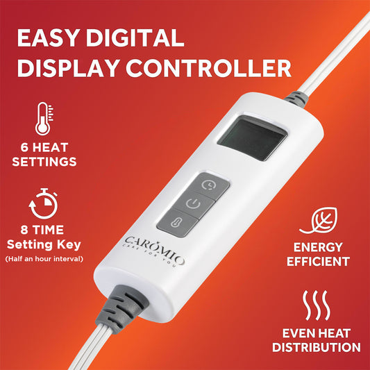 Heated Blanket Electric Throw 50''X60''-with 6 Heating Levels , ETL Certified Machine Washable (Orange)