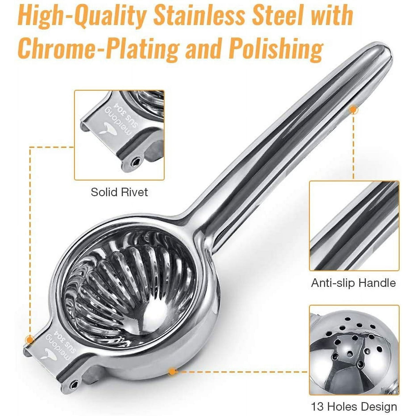 Lemon Squeezer Stainless Steel Hand Press Juicer Manual Citrus for Juicing Lemon & Limes