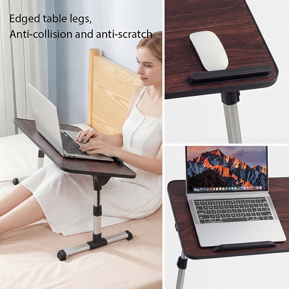 COWIN Laptop Desk Table, Adjustable Laptop Stand, Foldable Lap Desks 20.5×11.82 in(Walnut)