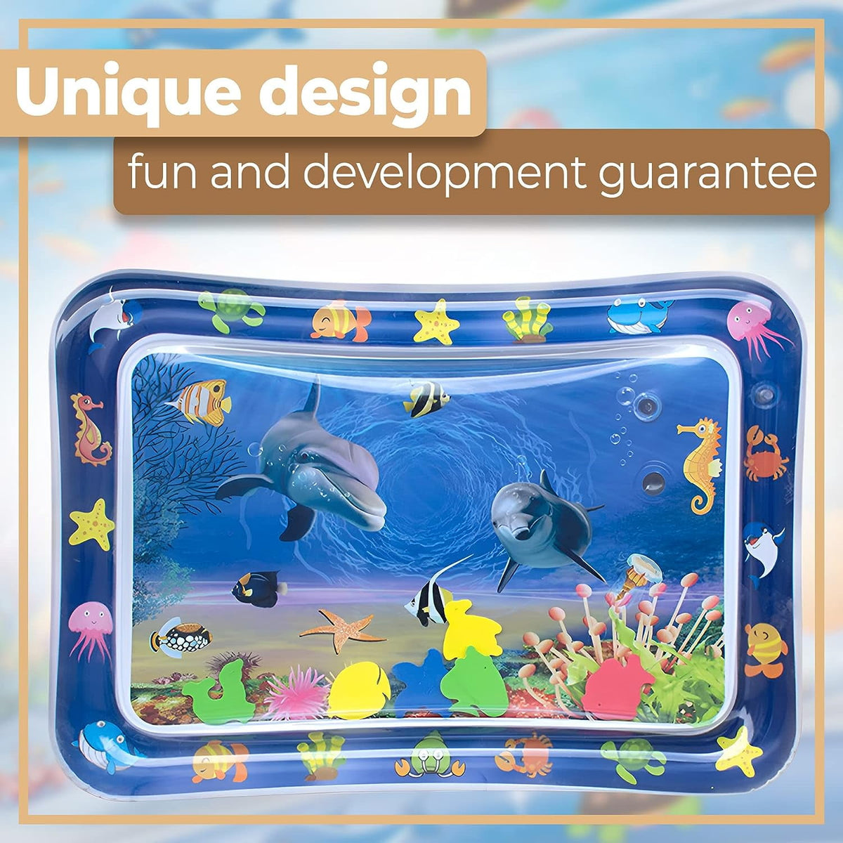 Tummy Time Baby Water Mat, Inflatable Infant Toys Baby Playmat Early Sensory Development BPA-Free