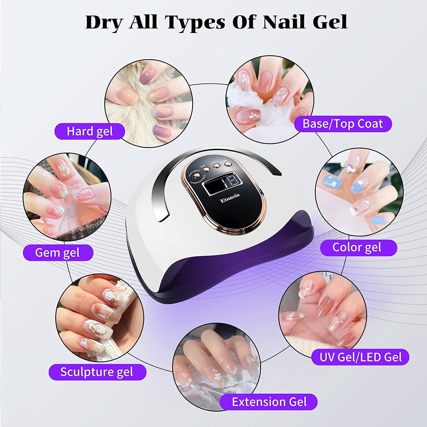 COWIN Gel Dryer Lamp for Manicure UV LED Nail Dryer Smart Sensor 168W Powerful Professional