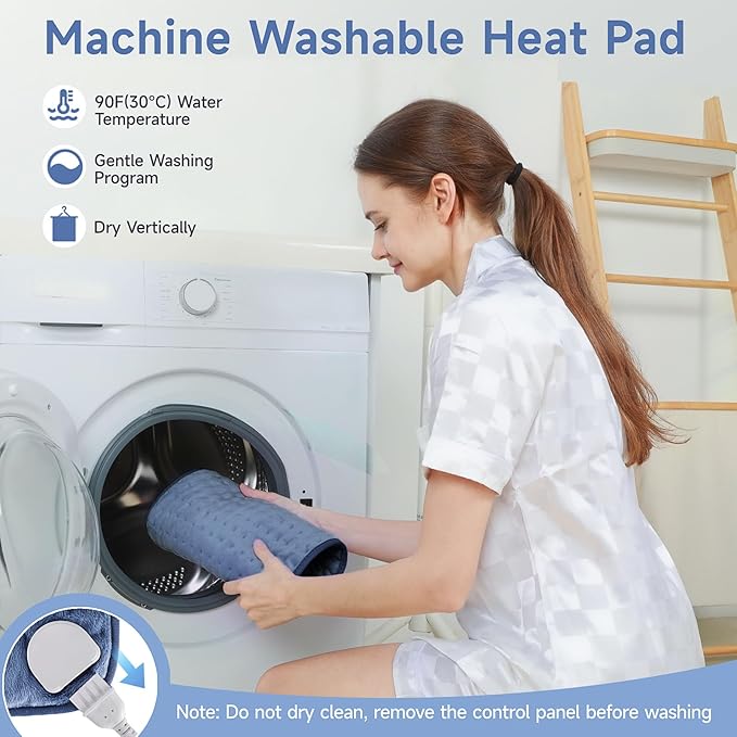 Heating Pads for Back Neck Shoulder Pain, Electric Heating Pad Auto Shut Off, Fast Heat, Large Heating Pad Christmas Gifts for Women Men, Birthday Gifts for Mom Dad (Blue)