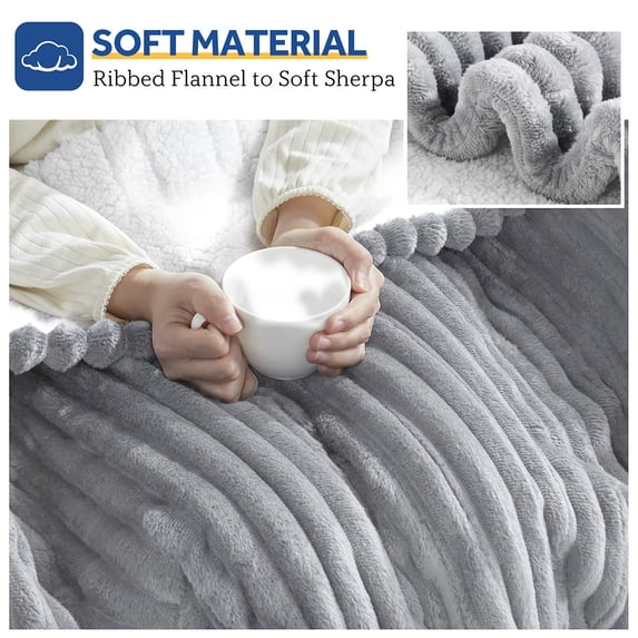 Cowin Heated Electric Throw Blanket, 50"x60", 6 Heat Levels, Auto-Off Timer, Machine Washable, Dark Gray