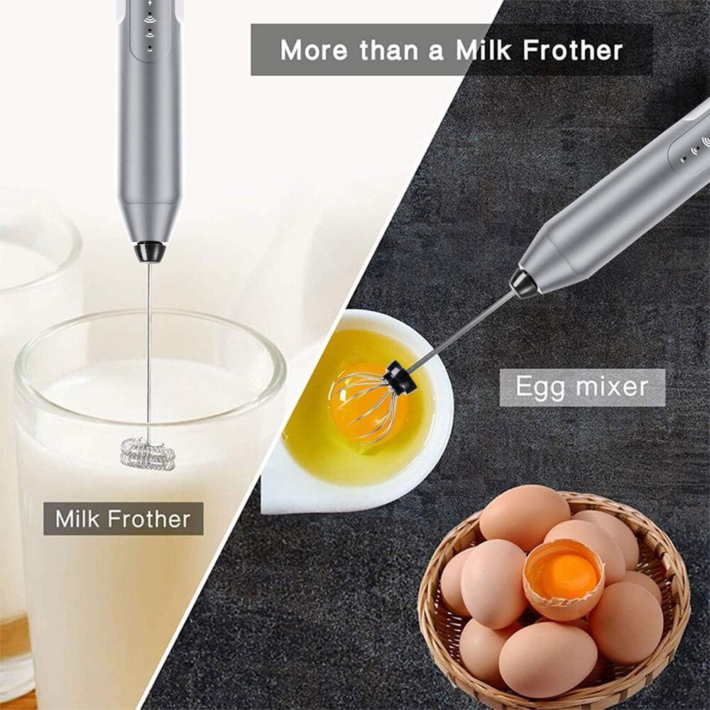 Cowin Milk Frother Wand Drink Mixer - Handheld Milk Frother Electric Whisk - Easy-Clean Stainless Steel Frother Wand & Mini Blender - Electric Coffee Frother for Milk Coffee Lattes