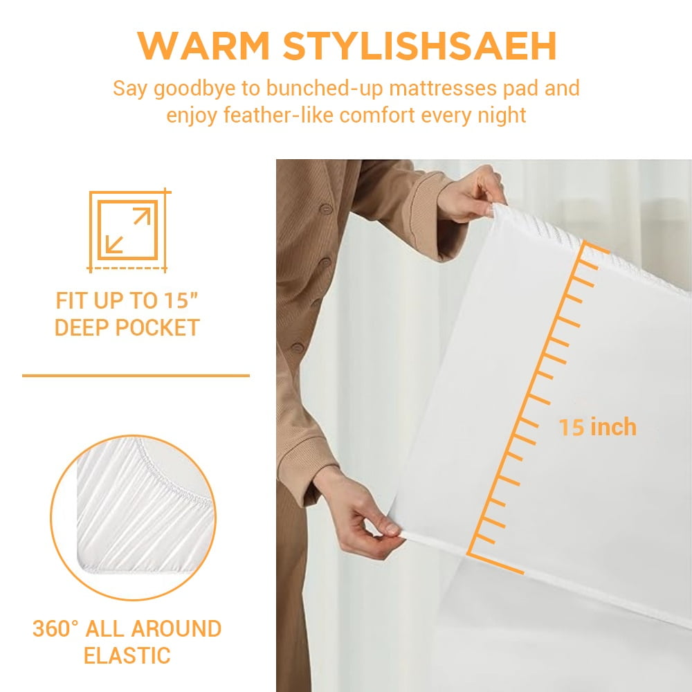 Heated Mattress Pad Queen Size,80"x60" Electric Bed Warmer with Dual Controller 6 Heat Settings & Auto Off,Deep Pocket Fit Machine Washable,Gray