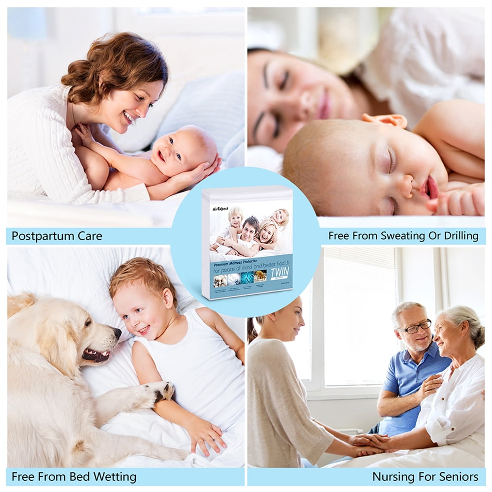 Waterproof Mattress Protector Full Size, Cotton Hypoallergenic Breathable Mattress Pad Cover, 15” Deep Pocket, Vinyl Free, 54”x75”