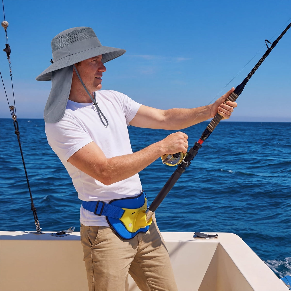 Cowin Fishing Hat,Outdoor UPF50+ Mesh Sun Hat,Wide Brim Fishing Hat with Neck Flap Sun Hat,for Men and Wome