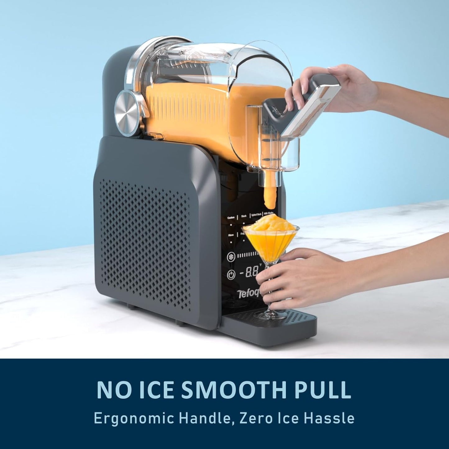 Slushie Machine, Frozen Drink Maker with 7 Preset Programs, No Ice Required for Frozen Margaritas, Slushies and Milkshakes