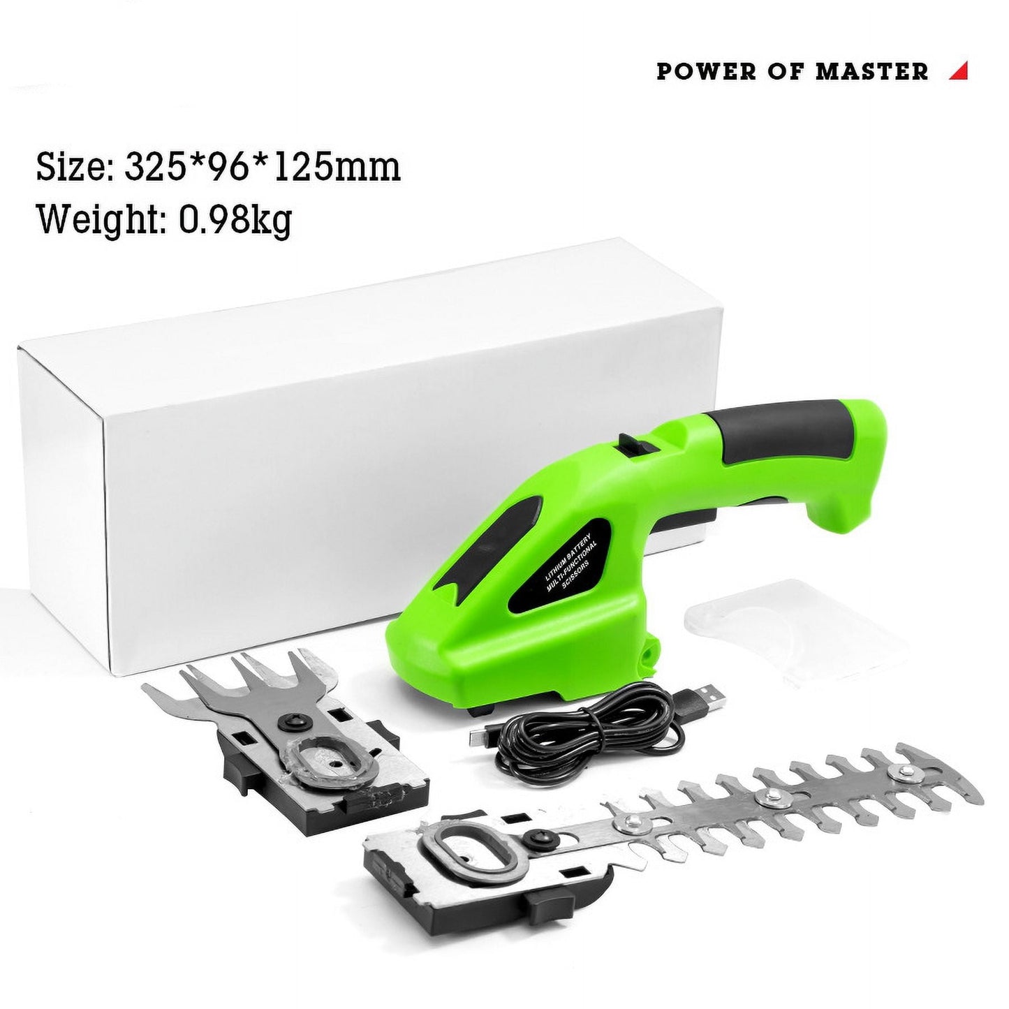 Cordless Grass Shear & Shrubbery Trimmer, 2 in 1 Handheld 7.2V Rechargeable Grass Trimmer Hedge Shears/Grass Cutter