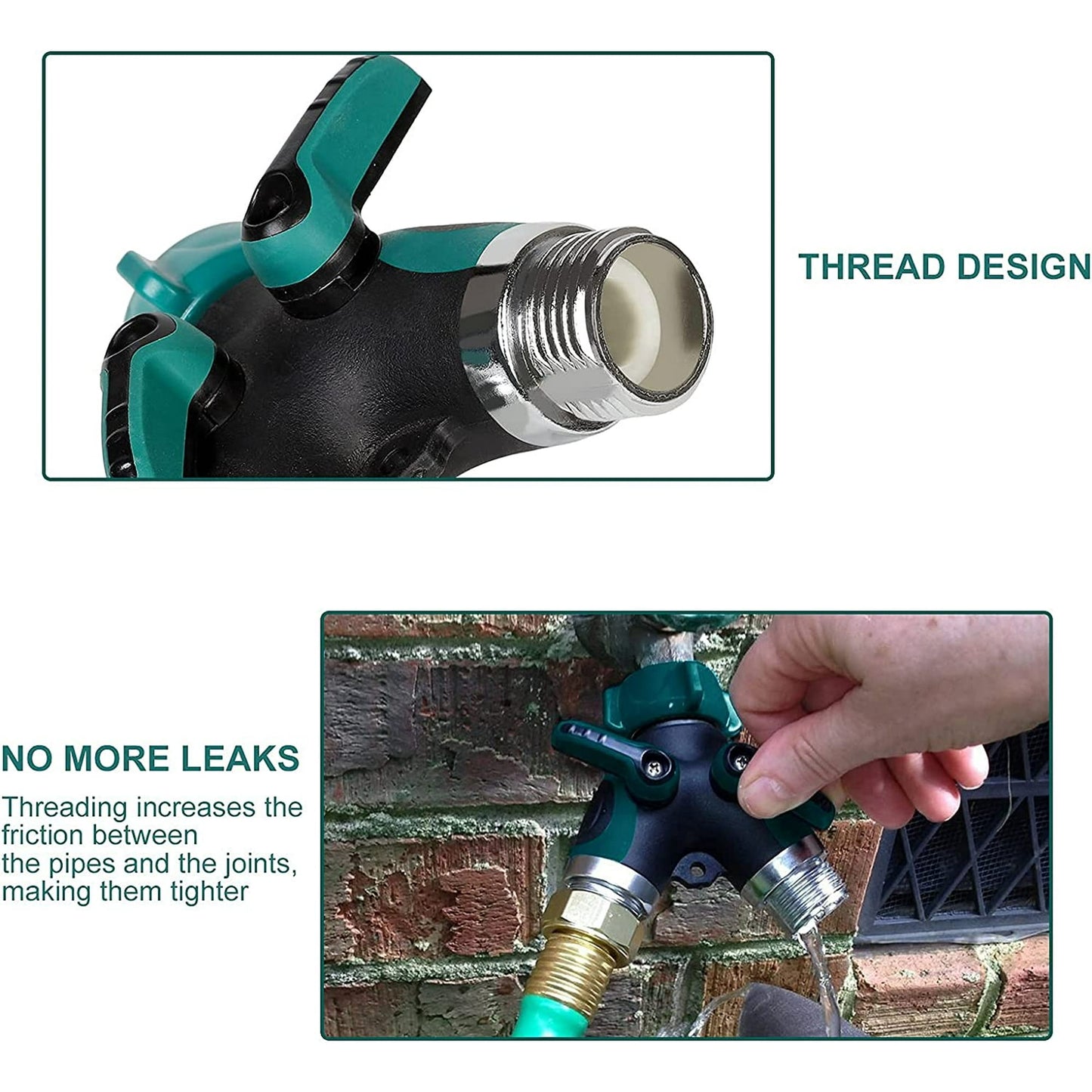 Aedavey 2 Way Hose Splitter, 2 Way Water Splitter Heavy Duty, Garden Faucet, Faucet Splitter, Hose and Splitter, Garden Hose and Splitter, Hose Bib Splitter, with Shut off Valve