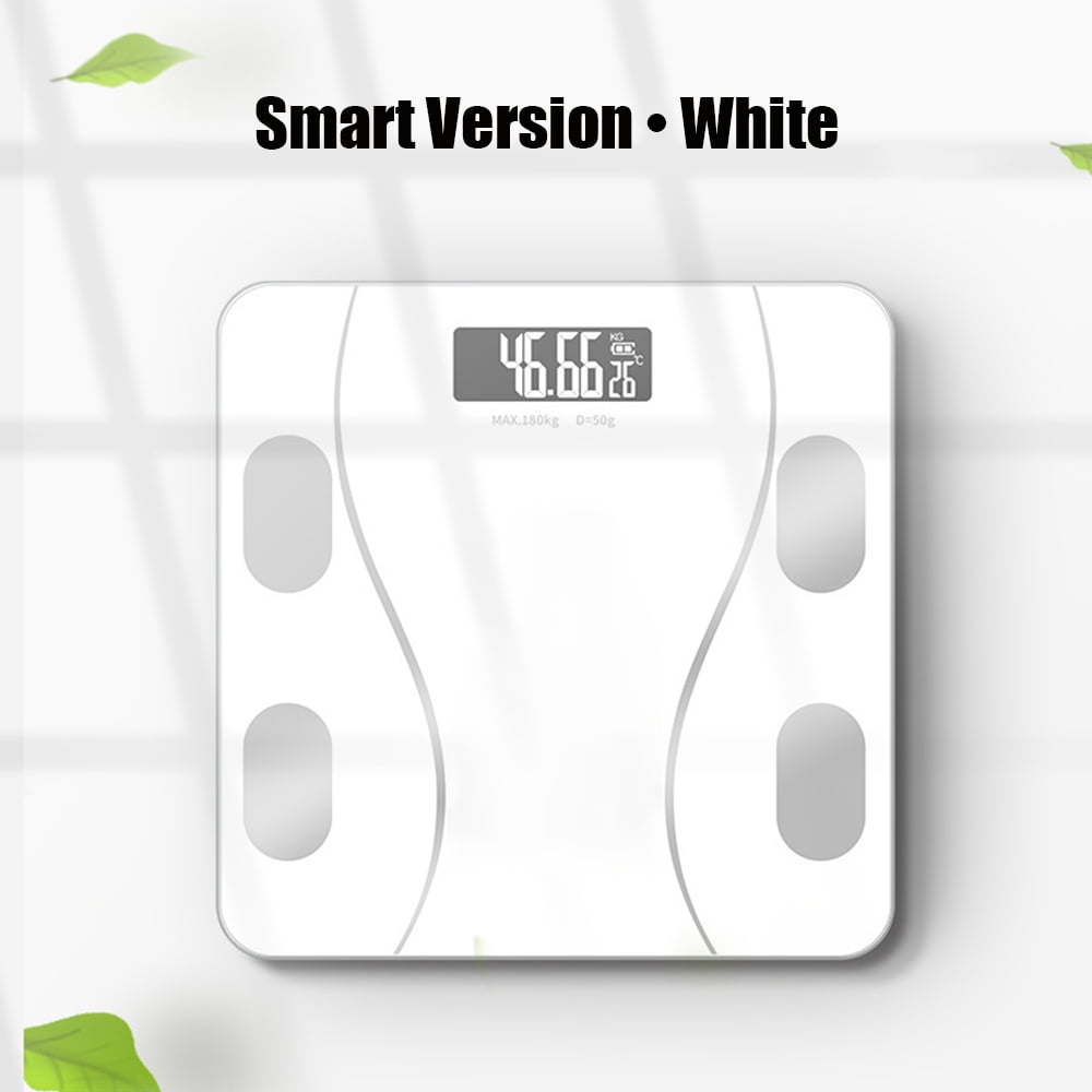 COWIN Smart Digital Body Fat Scale Rechargeable Bluetooth Connection Electronic Bathroom Scale Personal Bathroom Scale 180kg Capacity Minimalist Design White Edition, White