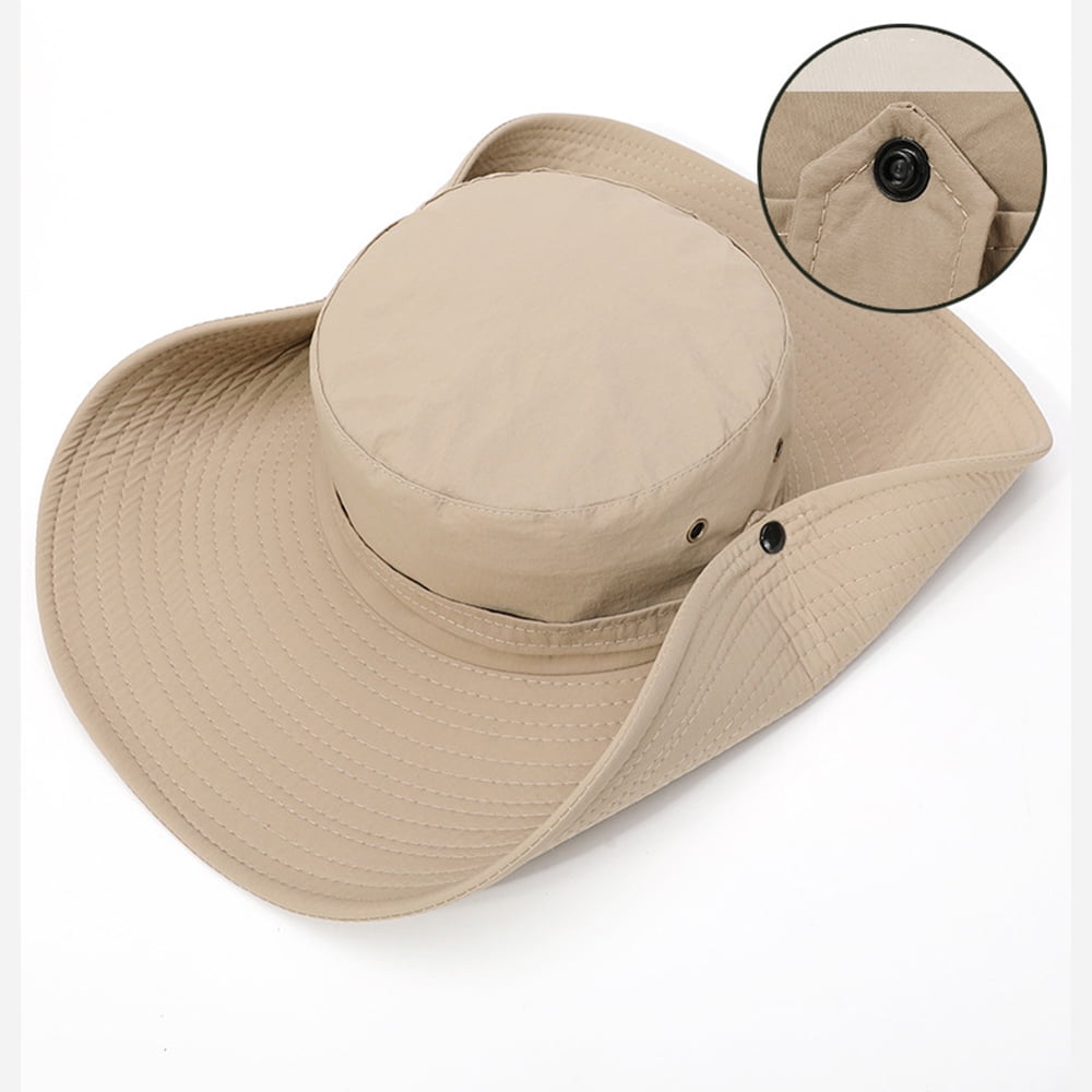 Cowin Sun Hat for Men Sun Protection Wide Brim Bucket Hat Waterproof Breathable Packable Boonie Hat for Fishing Khaki