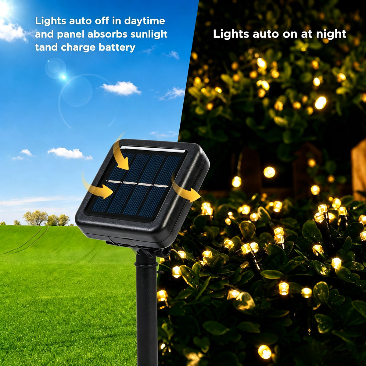 2 Pack 200 Christmas LED Solar String Lights for Outside, 75ft 8 Modes Solar Christmas Lights
