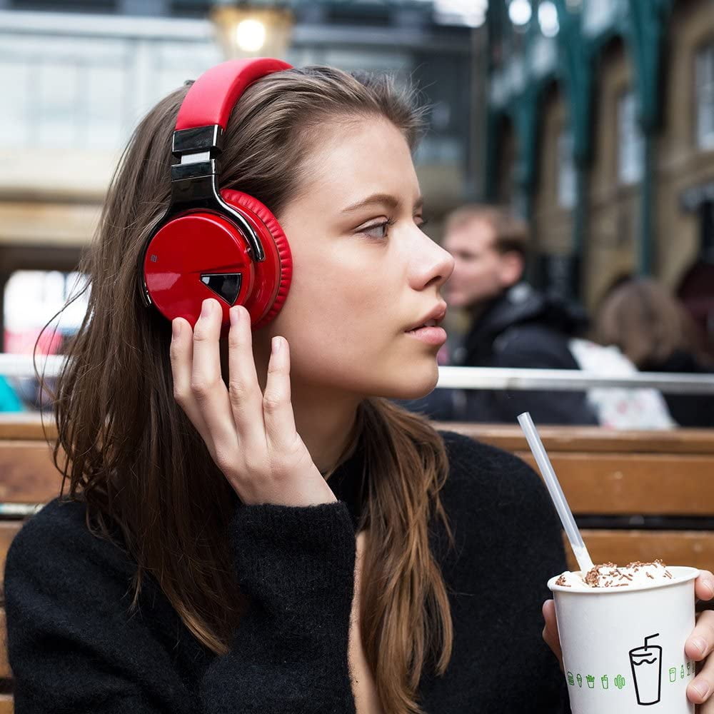 COWIN Bluetooth Noise-Canceling Over-Ear Headphones, Red, e7anc