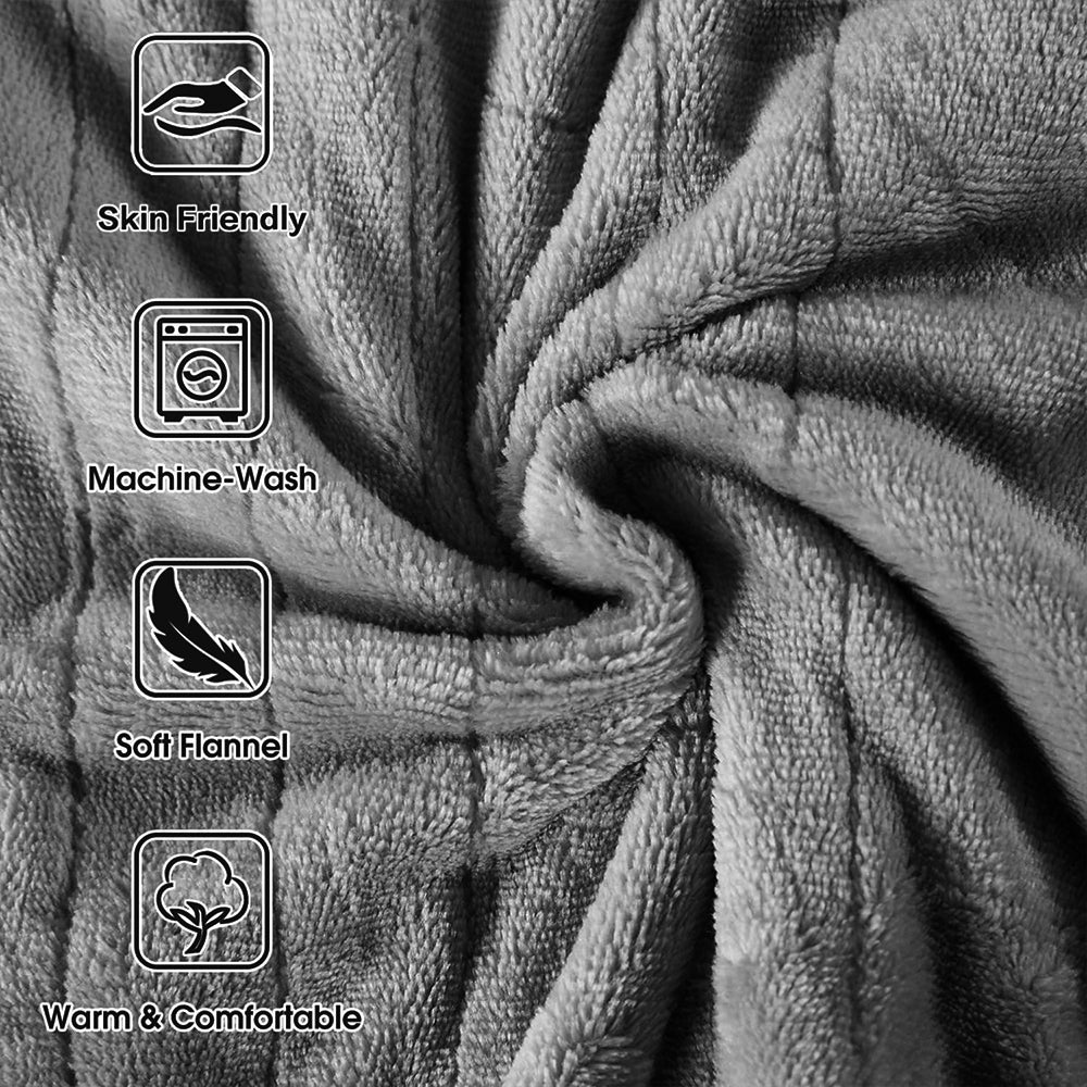 Electric Heated Blanket 50''x60'' with 3 Heating Levels, Automatically Shut Down After 4h with Overheat Protection Machine Washable(Gray)