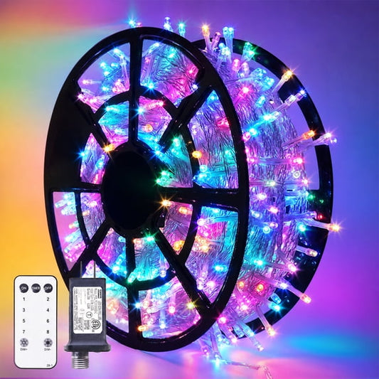 Cowin 168FT Christmas Lights Outdoor 8 Modes Indoor String Lights for Outside Multicolor