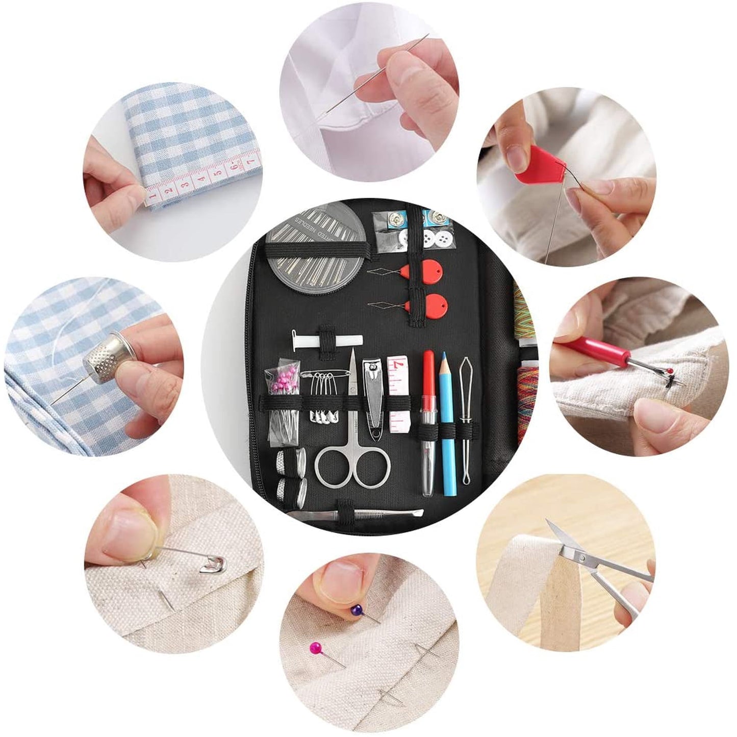 Sewing Kit for Home, Travel & Emergencies - Filled with Quality Notions Scissor & Thread - Great Gift