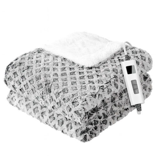 50"×60" Electric Blanket Heated Throw Blanket with 6 Heating Levels and 8 Time Settings Washable, Dark Grey