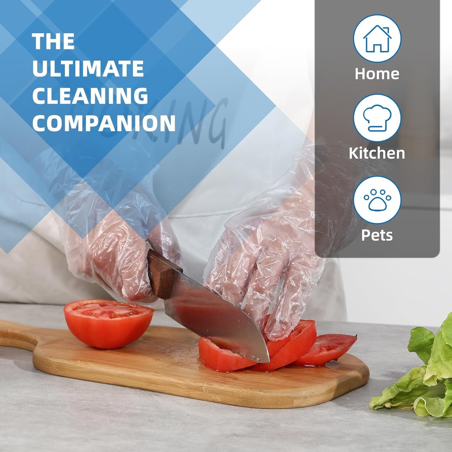 1000Pcs Disposable Transparent Barbecue Gloves Work for Food Service Gloves,Cooking, Cleaning, Hair Coloring, Painting, BBQ, Food Handling