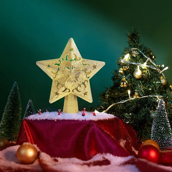 Cowin Christmas Tree Topper Projector, LED Star Tree Topper Light, Xmas Decorations