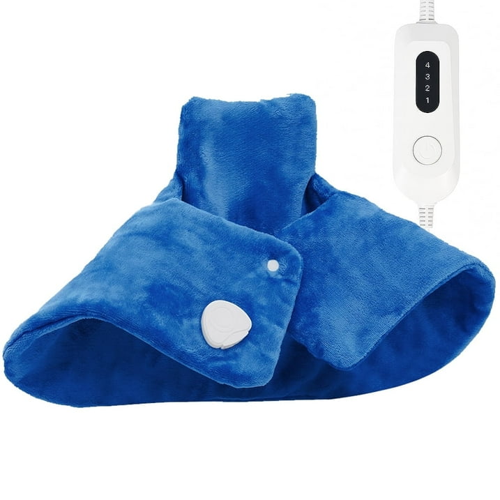 Cowin Electric Heat Pad for Neck and Shoulders, Heating Pad with 4 Heat Settings & Auto Shut Off, Machine Washable Heating Pad, Gifts for Family, Blue