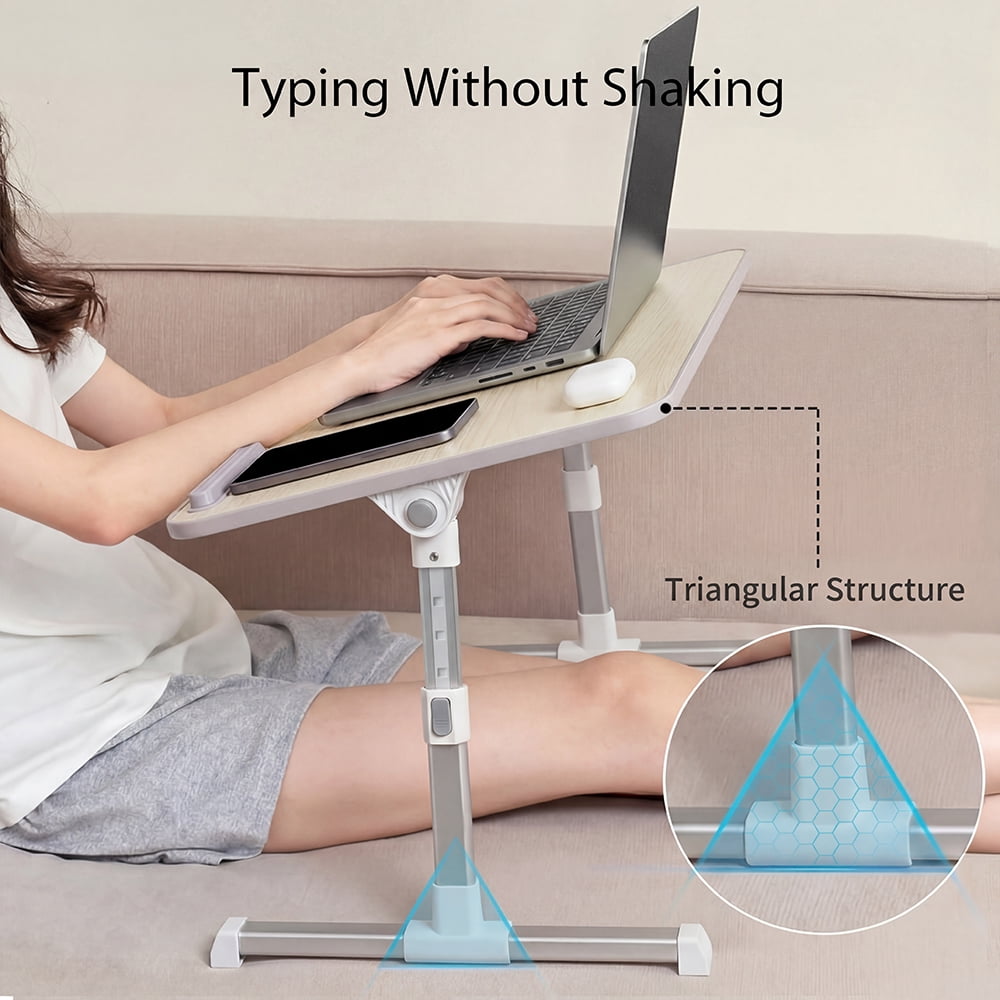 COWIN Laptop Desk Table, Adjustable Laptop Stand, Foldable Lap Desks ,Enlarged 23.62×13.4 in (Beige)
