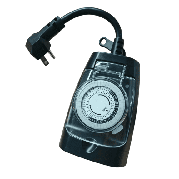 Cowin Outdoor Timer Outlet Waterproof with 30 Minutes Intervals, 24-Hour Mechanical Light Timer with 2 Grounded Outlets for Home & Garden, 15A 1/2HP