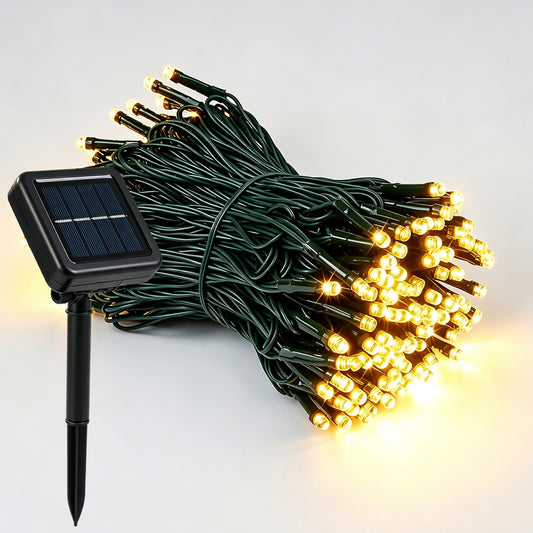 2 Pack 200 Christmas LED Solar String Lights for Outside, 75ft 8 Modes Solar Christmas Lights