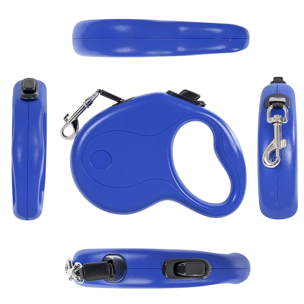 Retractable Dog Leash 16ft Pet Walking Leash with Anti-Slip Handle Hand Brake Blue