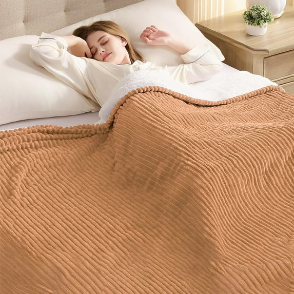 COWIN Electric Blanket Full Size, Brushed Flannel+Cotton Fleece, 10 Heating Levels and 1-8 Hour Automatic Shutdown, Machine Washable, Brown,72 "x 84"