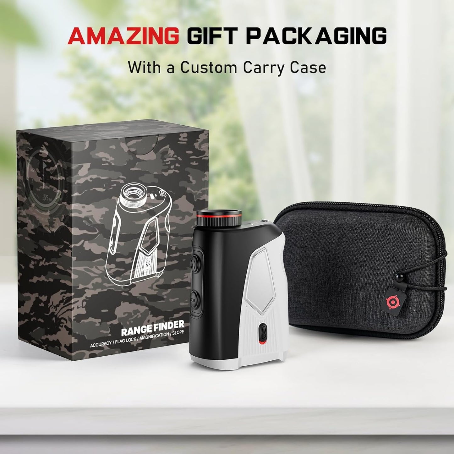 Golf Rangefinder with Slope, 1500 Yards Laser Range Finder, 7X Magnification, Rechargeable Range Finders Golfing with Flagpole Lock Vibration