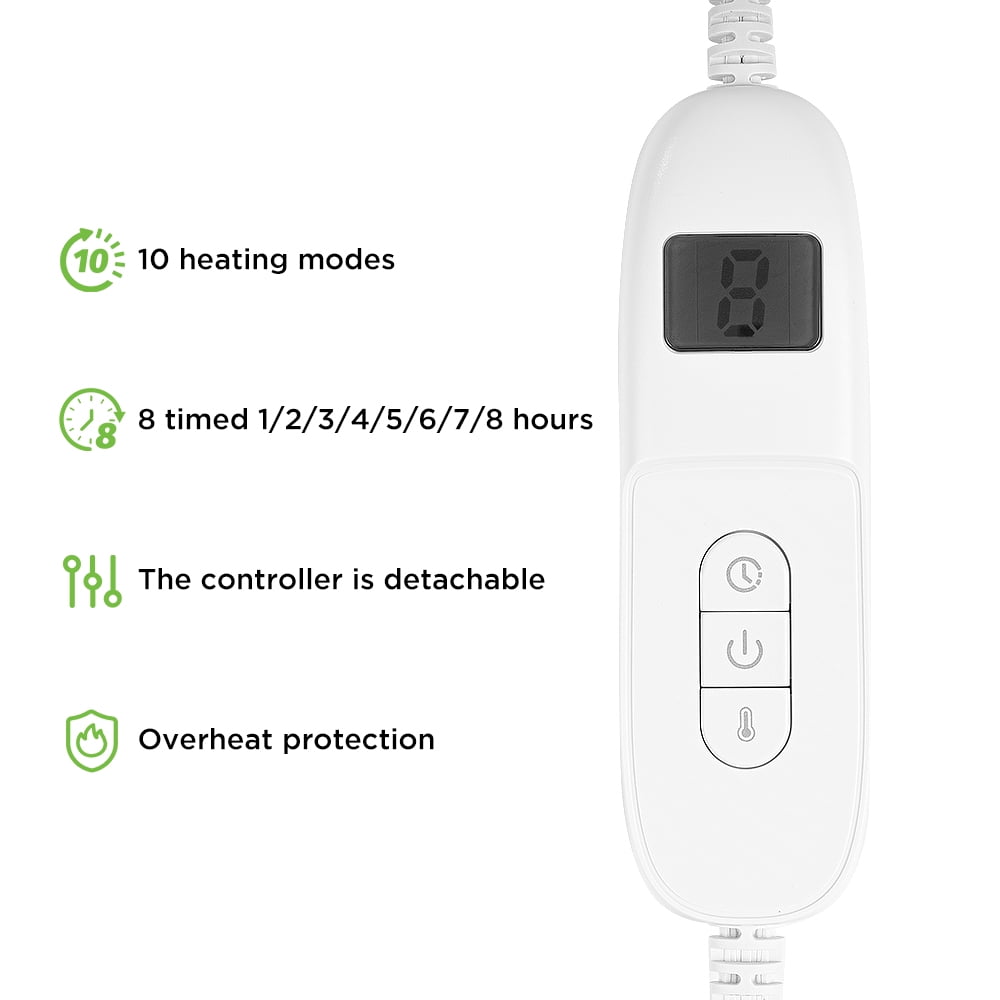 COWIN Electric Blanket Twin Size,Flannel and Soft Cotton Fleece Heated Blanket with 10 Heating Levels & 1-8 Hours Auto Shut Off, Machine Washable, Beige, 62" x 84"