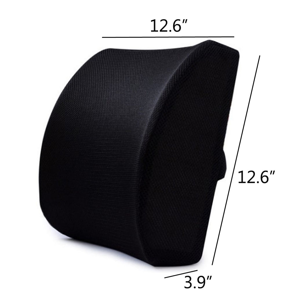 Ergonomic Lumbar Support Pillow - Elevates Lower Back Comfort - Pure Memory Foam - Use in Car or Office Chair - Fits Most Seats - Breathable Mesh - Washable Cover