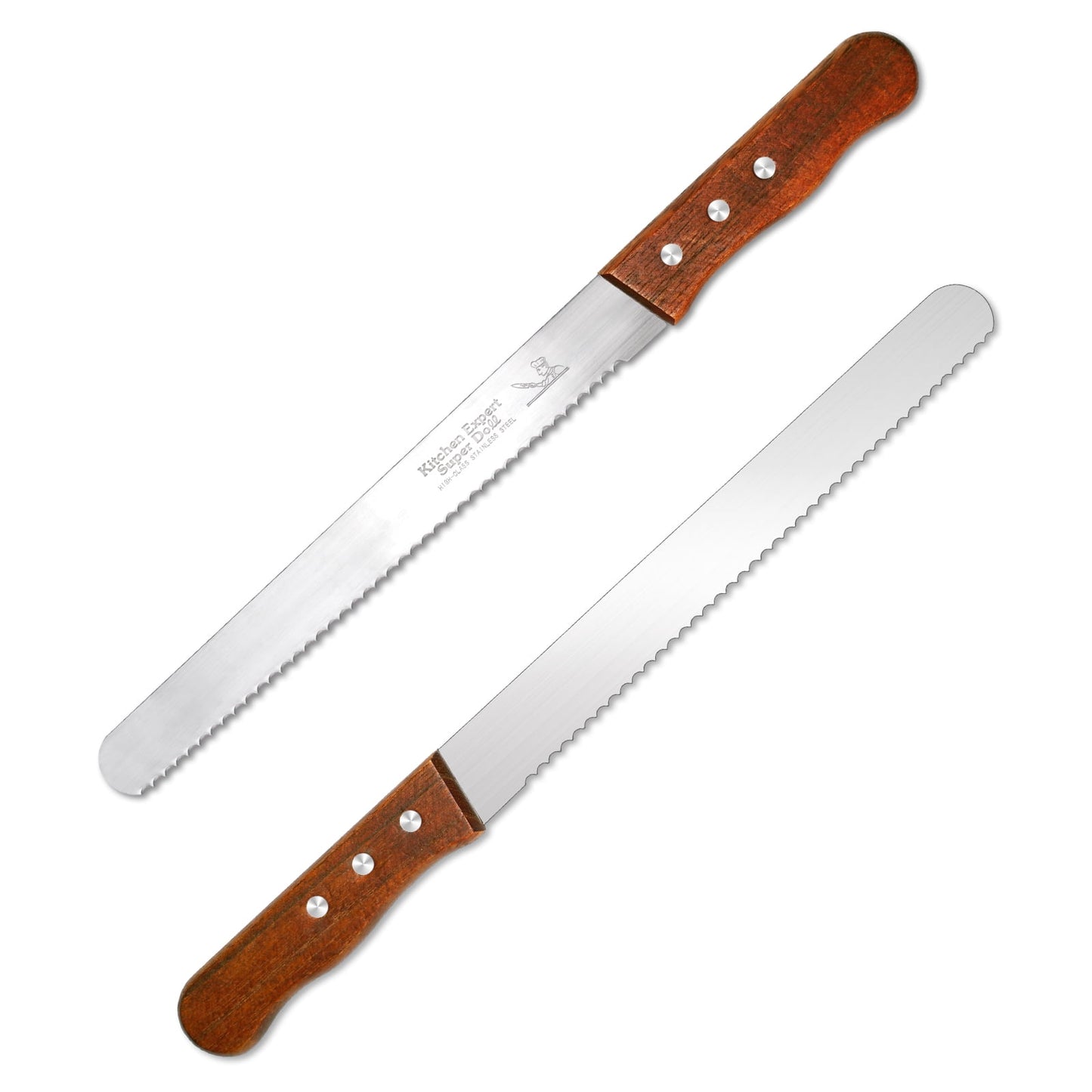 Swtroom 10 inch Bread Knife Serrated Knife Sharp Wavy Edge Bread Cutter Stainless Steel for Slicing Homemade Bread Bagels Cake