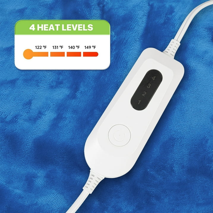 Cowin Electric Heat Pad for Neck and Shoulders, Heating Pad with 4 Heat Settings & Auto Shut Off, Machine Washable Heating Pad, Gifts for Family, Blue