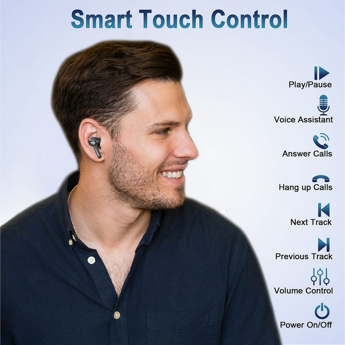 Wireless Earbuds, with Smart LED Display Charging Case, Bluetooth 5.3 and Below, Suitable for Mobile Phones, Tablets, Laptops, etc
