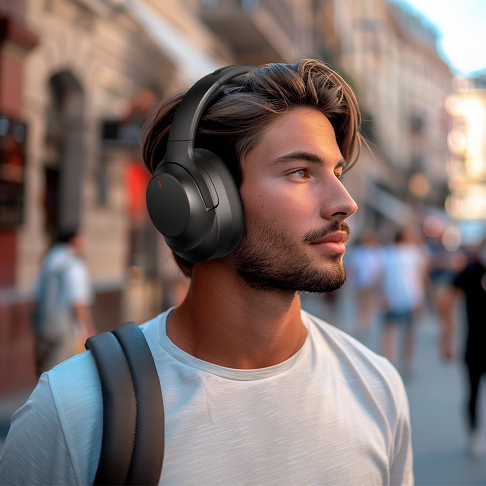 COWIN Active Noise Canceling Headphones, Headband Wireless Bluetooth Headset with ENC Mic, Perfect Bass, BT5.4, Black