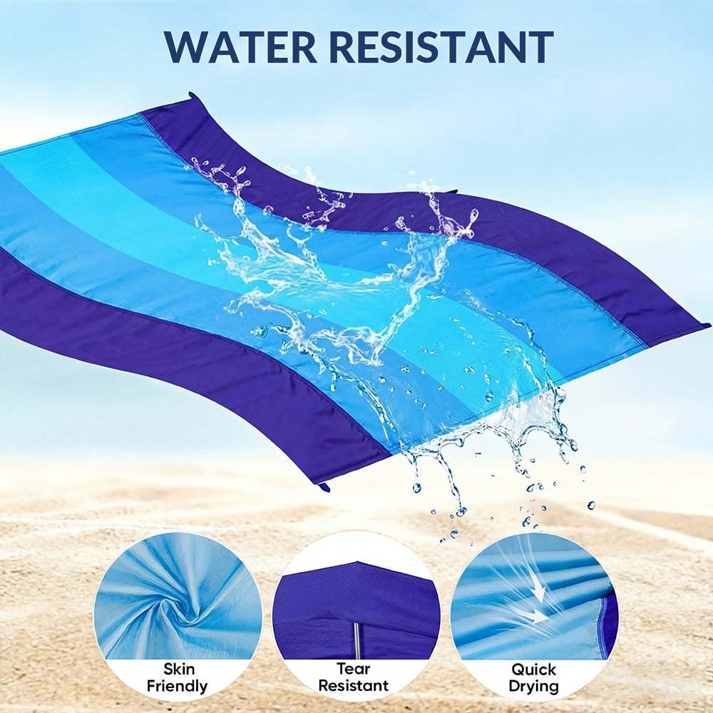 Beach Blanket 79" X 83" Lightweight Waterproof Sandproof Beach Mat Quick Drying Picnic Mat