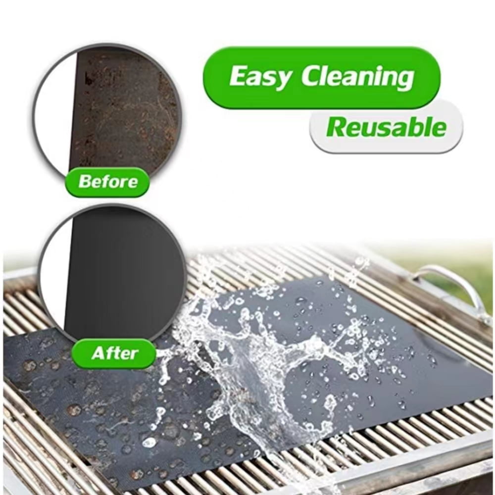 Aedavey BBQ Grill Mat Set of 5 Baking Mats Resuable Non-Stick Works on Electric Grill Gas Charcoal BBQ 15.75 x 13 inch
