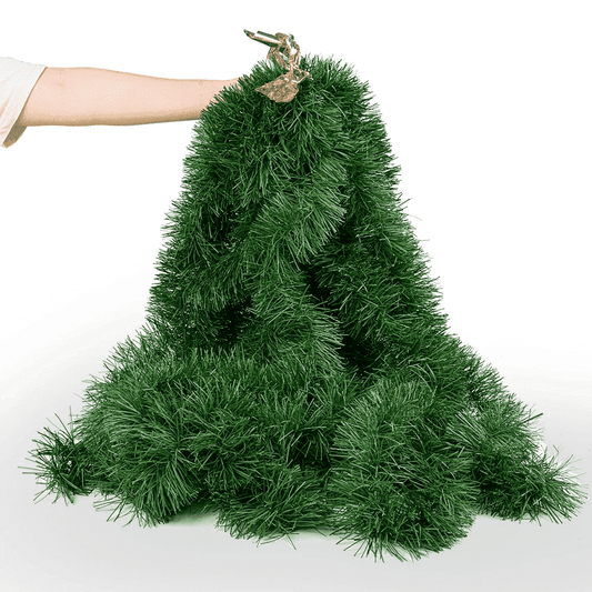Cowin 50FT Christmas Garland for Christmas Decoration, Non-Lit Soft Green Unlit Artificial Greenery Garland for Outdoor or Indoor Decor, Artificial Christmas Twist Garland for Party Decoration