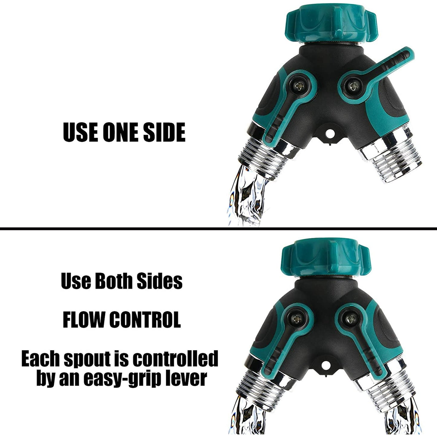 Aedavey 2 Way Hose Splitter, 2 Way Water Splitter Heavy Duty, Garden Faucet, Faucet Splitter, Hose and Splitter, Garden Hose and Splitter, Hose Bib Splitter, with Shut off Valve