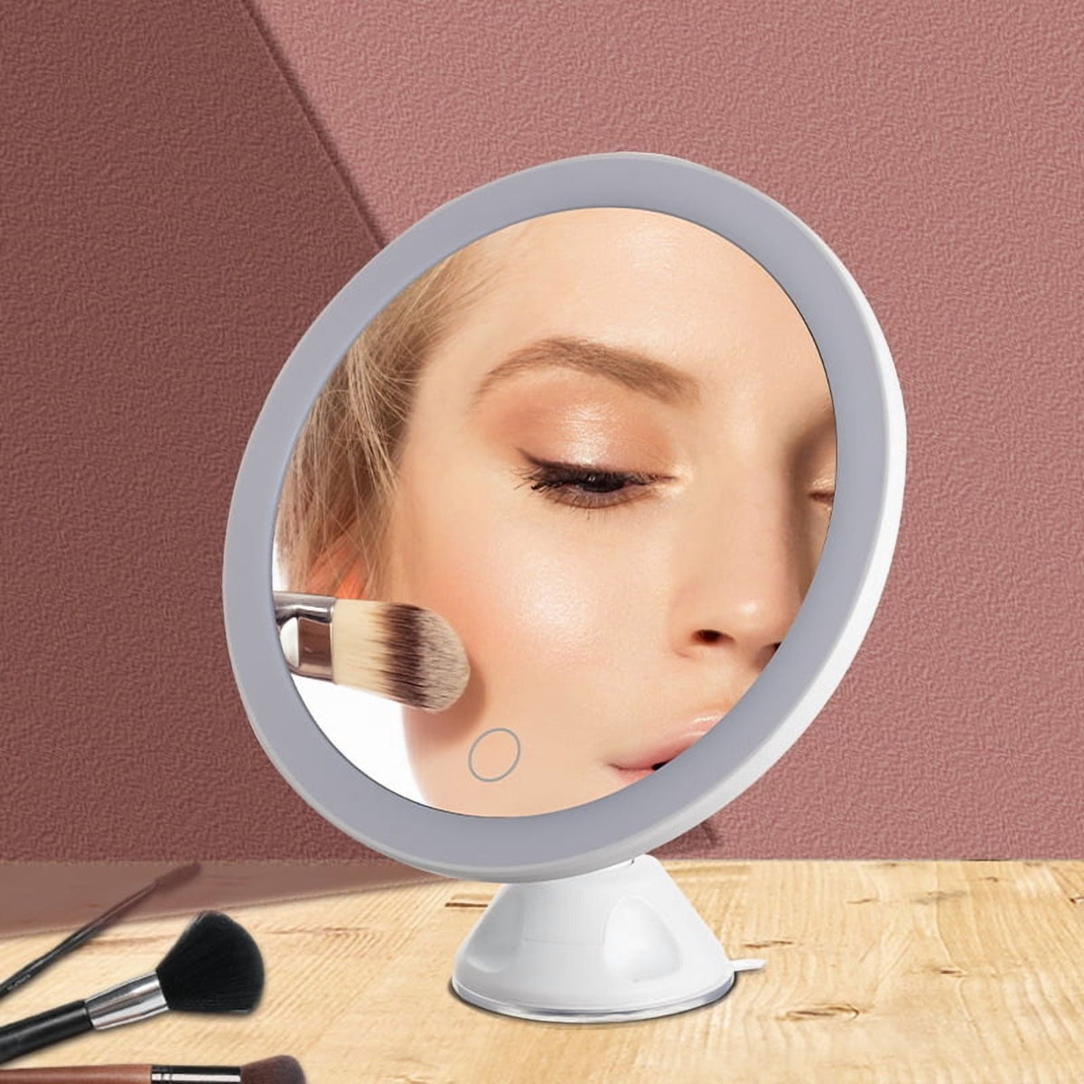 COWIN 10x Magnifying Lighted Makeup Mirror with 360° Rotation, Touch Sensor Control, Natural Daylight LED Light, Powerful Locking Suction Cup