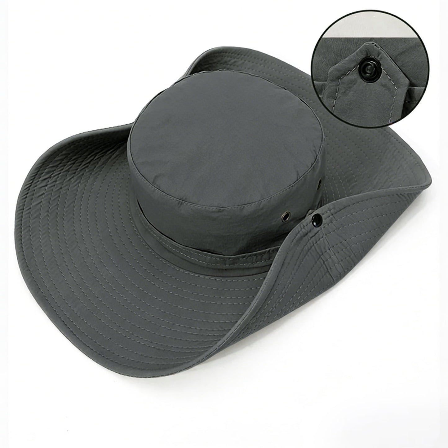Cowin Sun Hat for Men Sun Protection Wide Brim Bucket Hat Waterproof Breathable Packable Boonie Hat for Fishing Grey