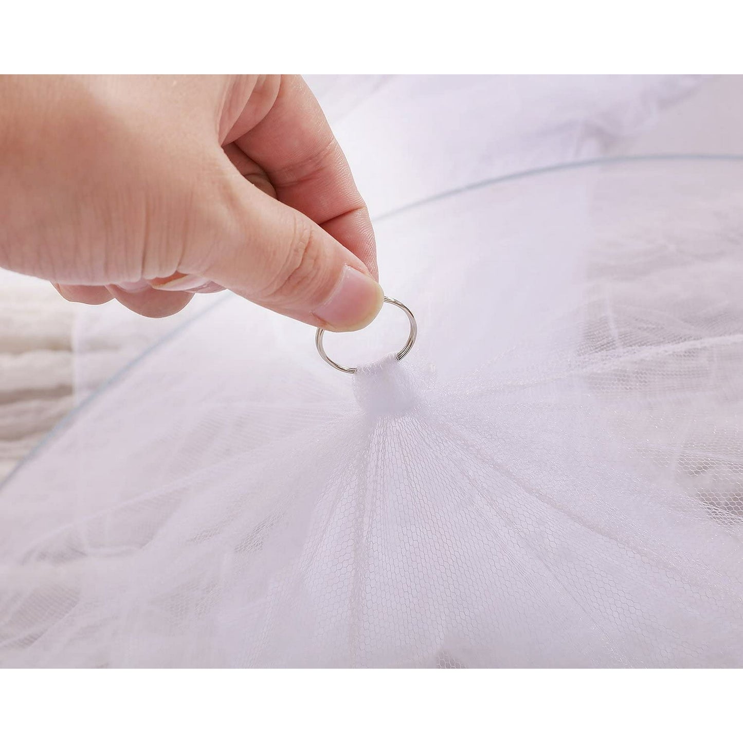 Cowin Universal Dome Mos-quito Mesh Net Easy Installation Hanging Bed Canopy Netting for Single to King Size Beds Hammocks Cribs(White)