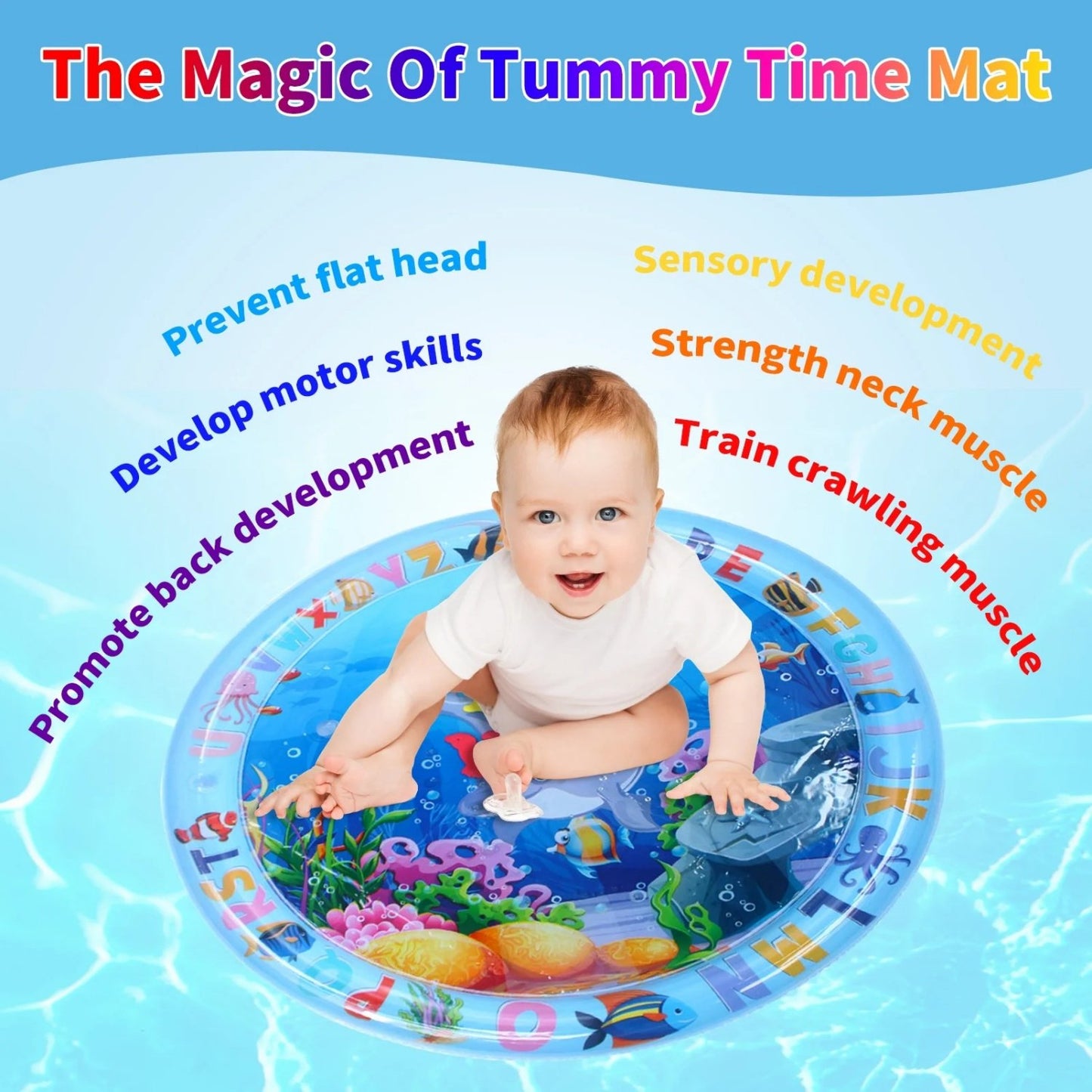 Water Play Mat for Babies Inflatable Activity Center, Infant Baby Water Mat for Newborn Infant Toddler Boy Girl
