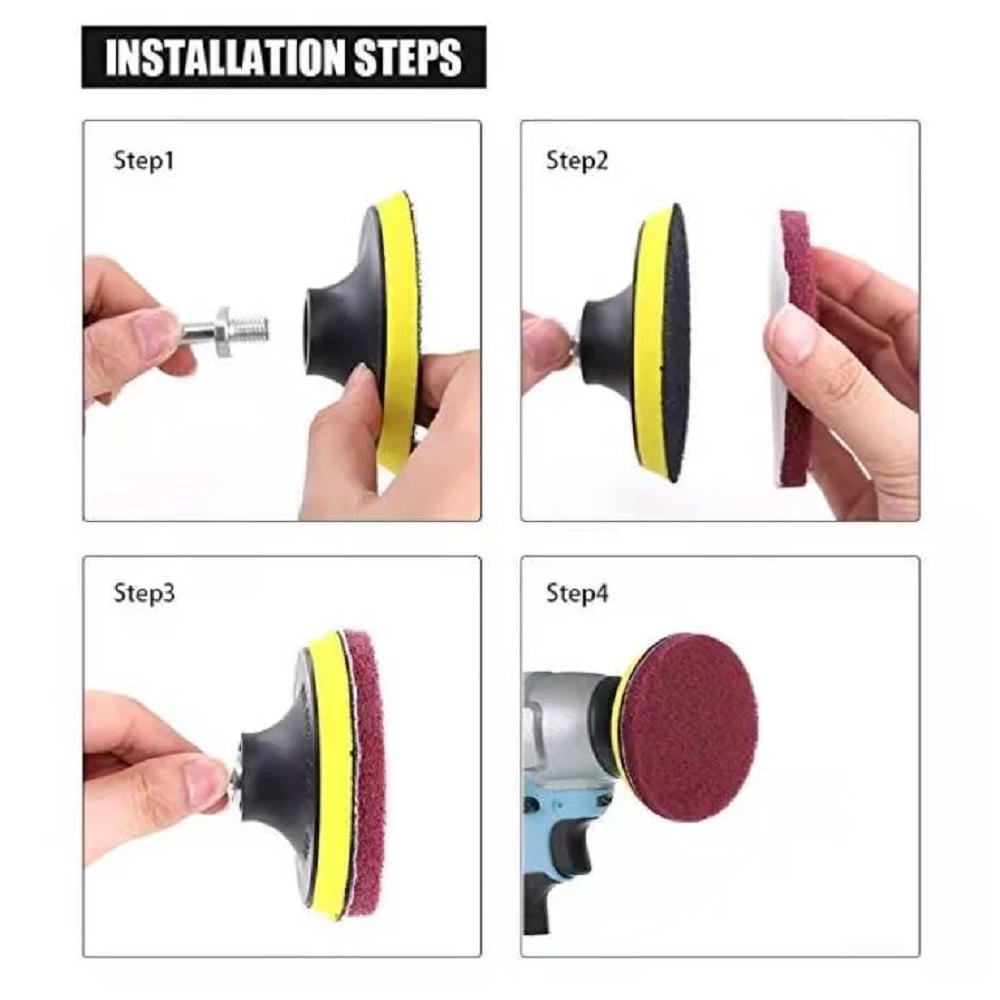Drill brush Power Scrubber Bathroom Cleaning Kit, with Pad Sponge and Extend Attachment, 12 Pieces Drill Brush Attachment Set, for Cleaning - Bathroom, Kitchen